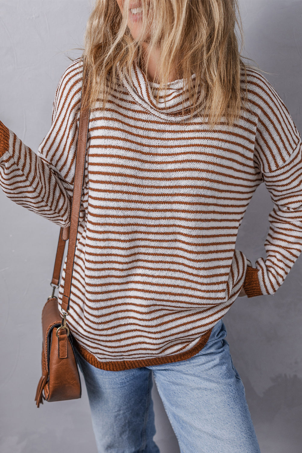 Alaia Striped Turtleneck Loose Sweater-3