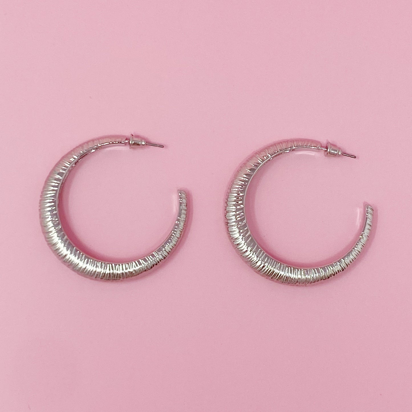 Textured Daily Hoop Earrings-6