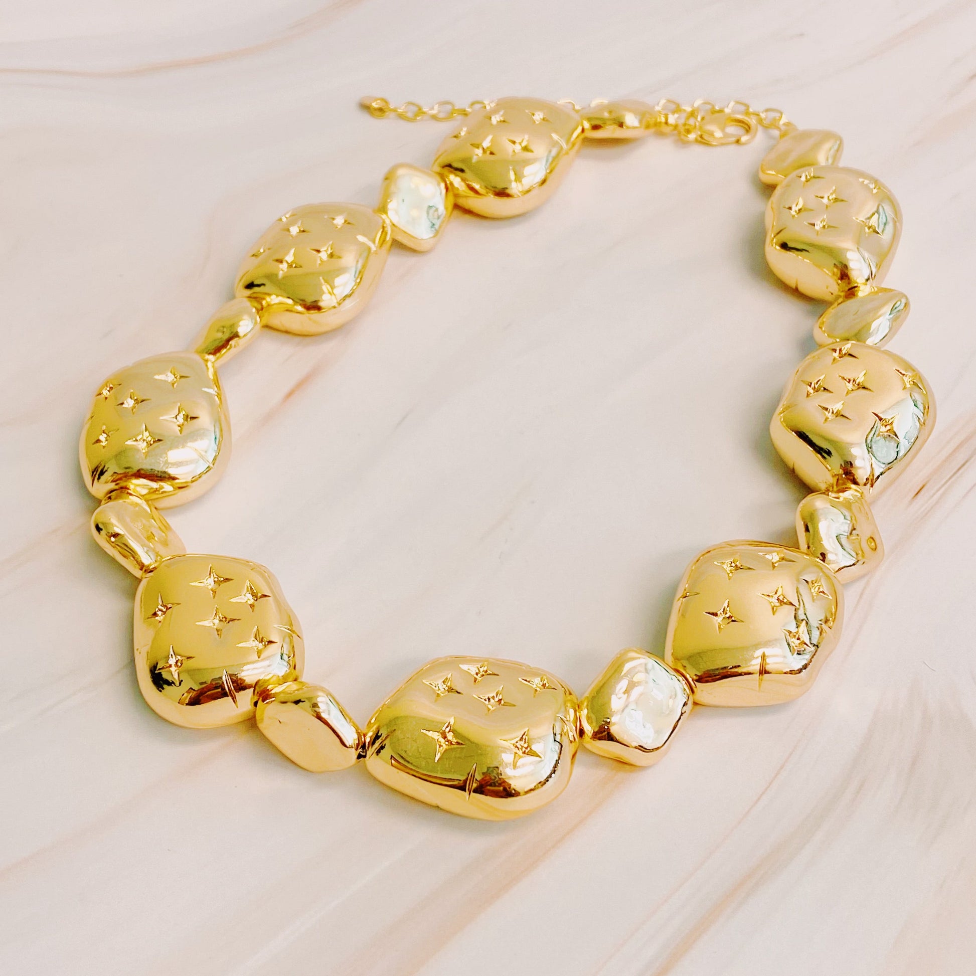 Starlight Golden Pebble Necklace-1