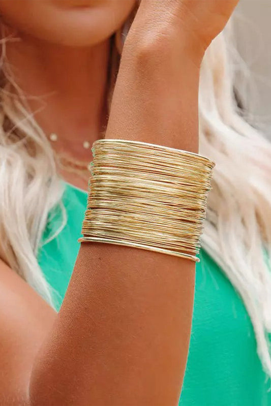 Gold Luxury Heavy Metal High Quality Open Wire Bracelet-0