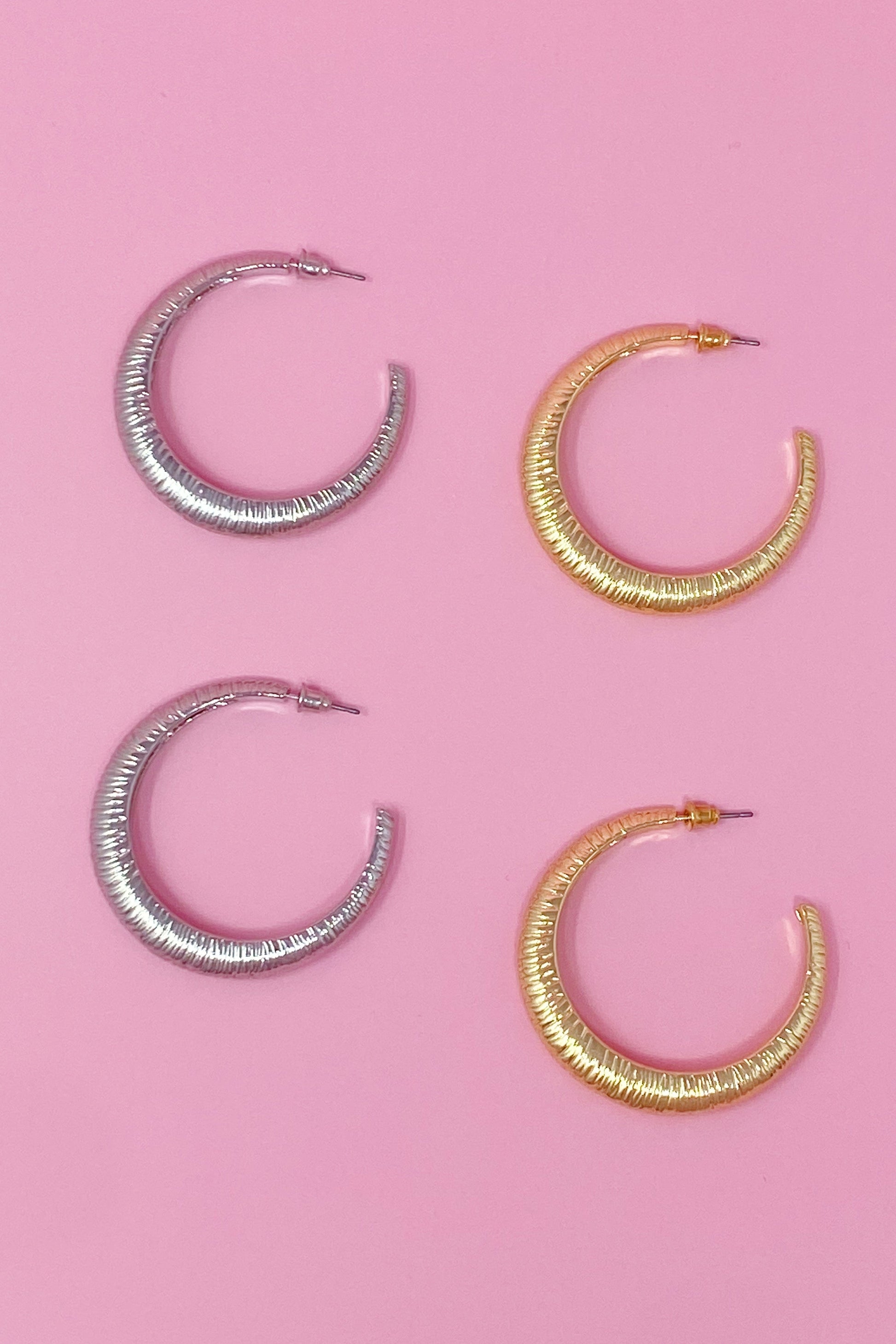 Textured Daily Hoop Earrings-1