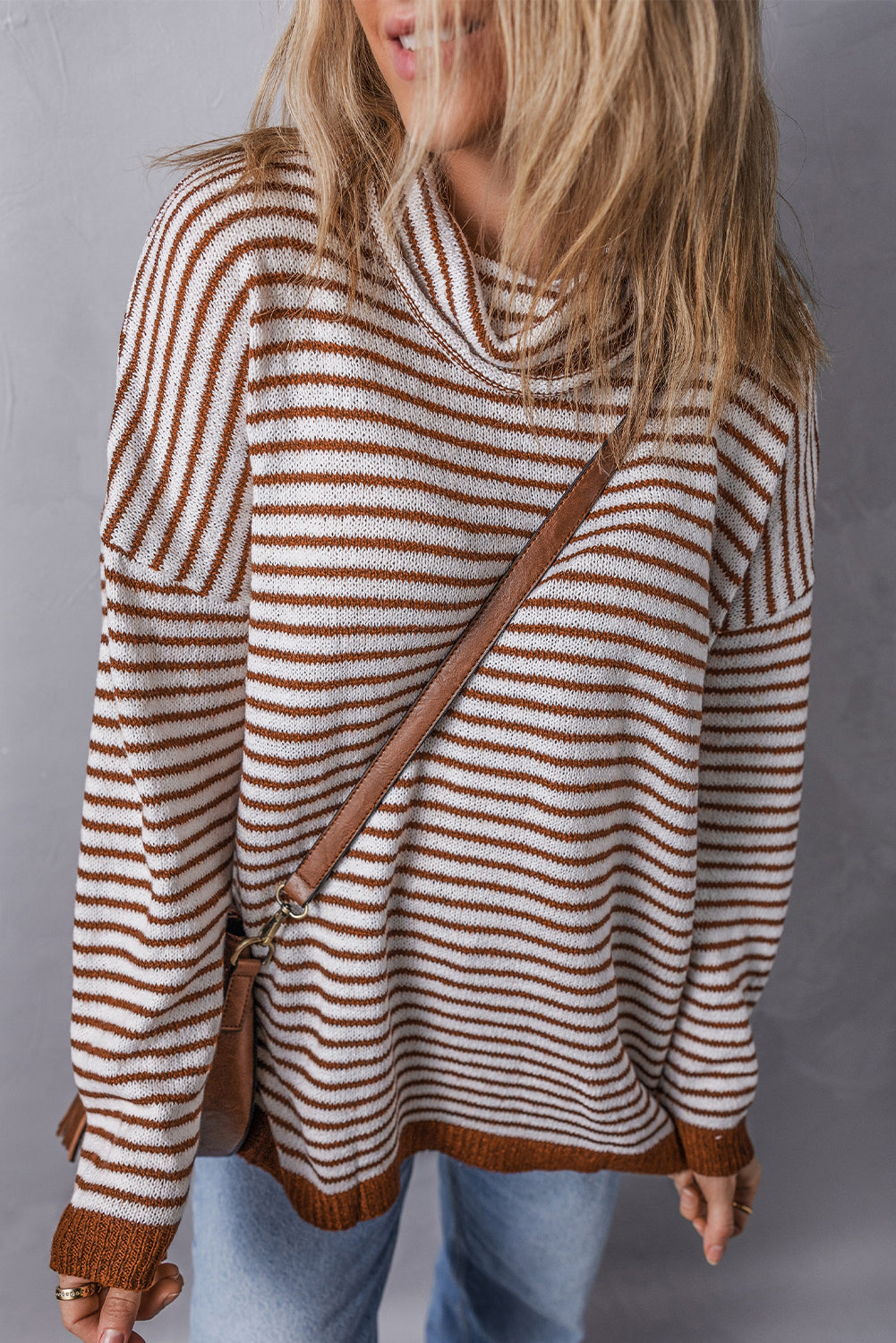 Alaia Striped Turtleneck Loose Sweater-2