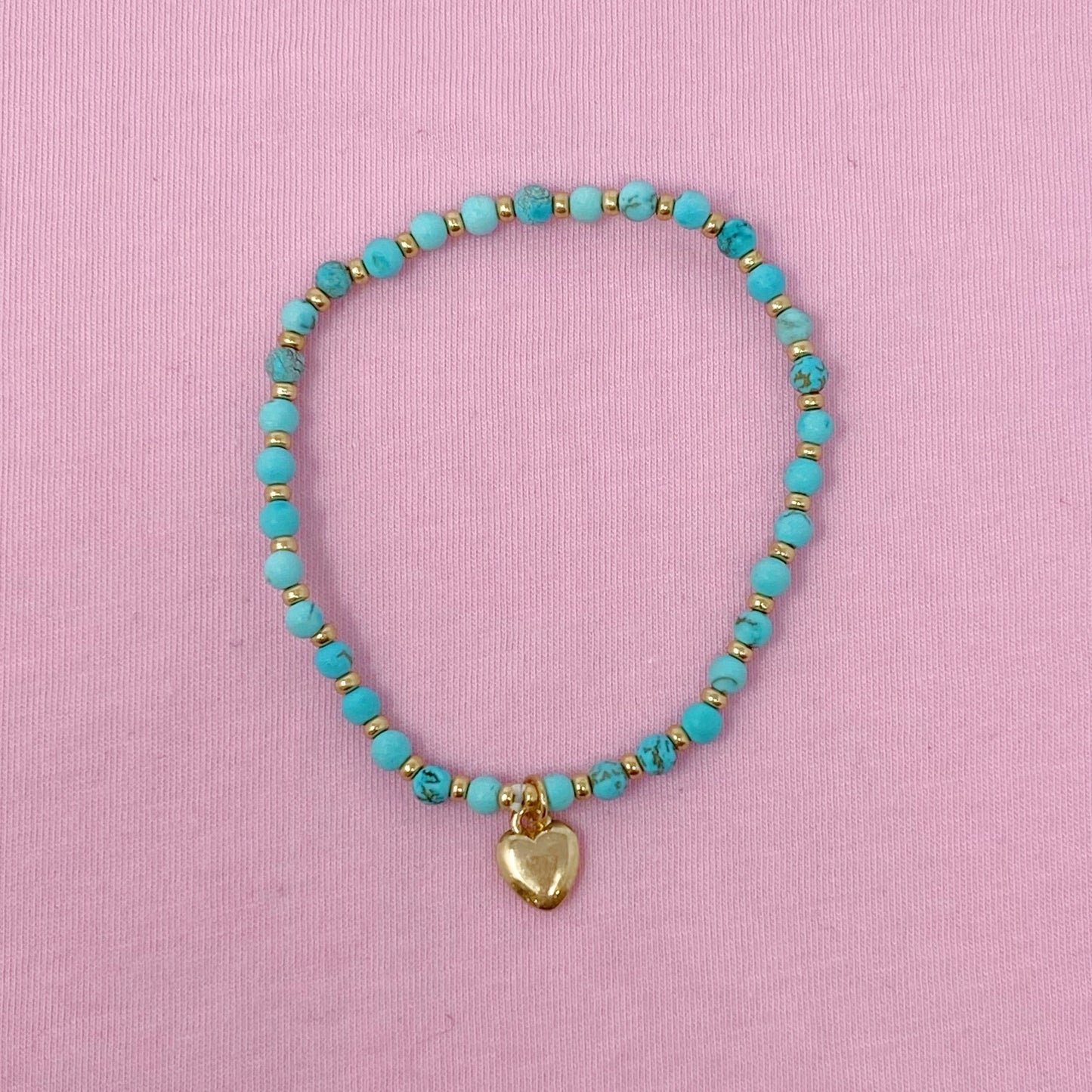 Stone Bead Heart Anklet-2