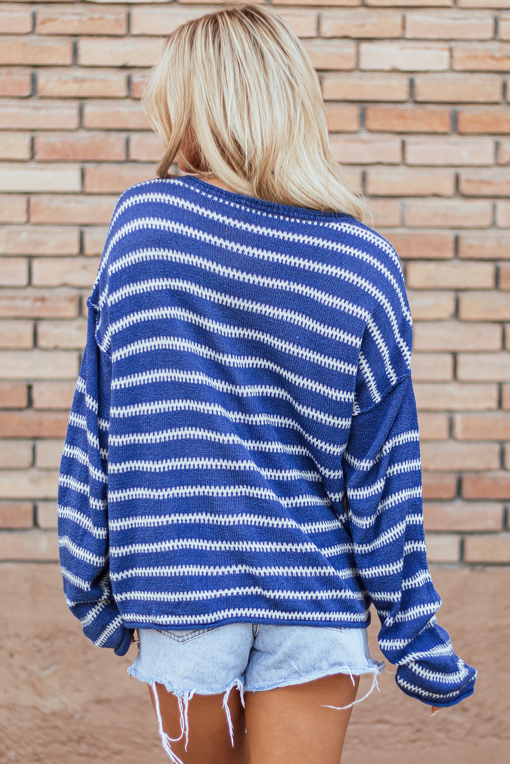 Cadence Stripe Casual Sweater-1