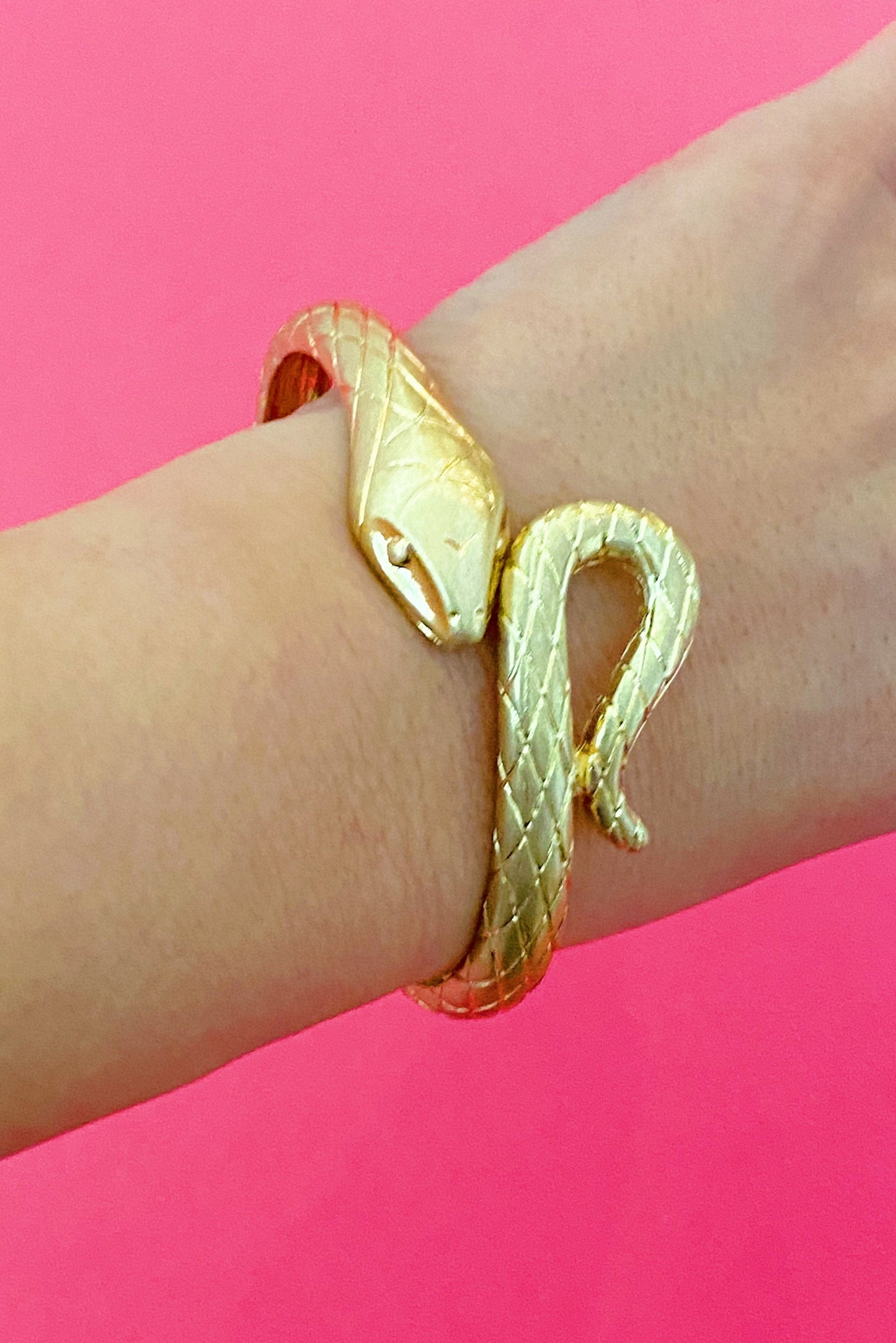 Serpent Snake Cuff, Gold-2