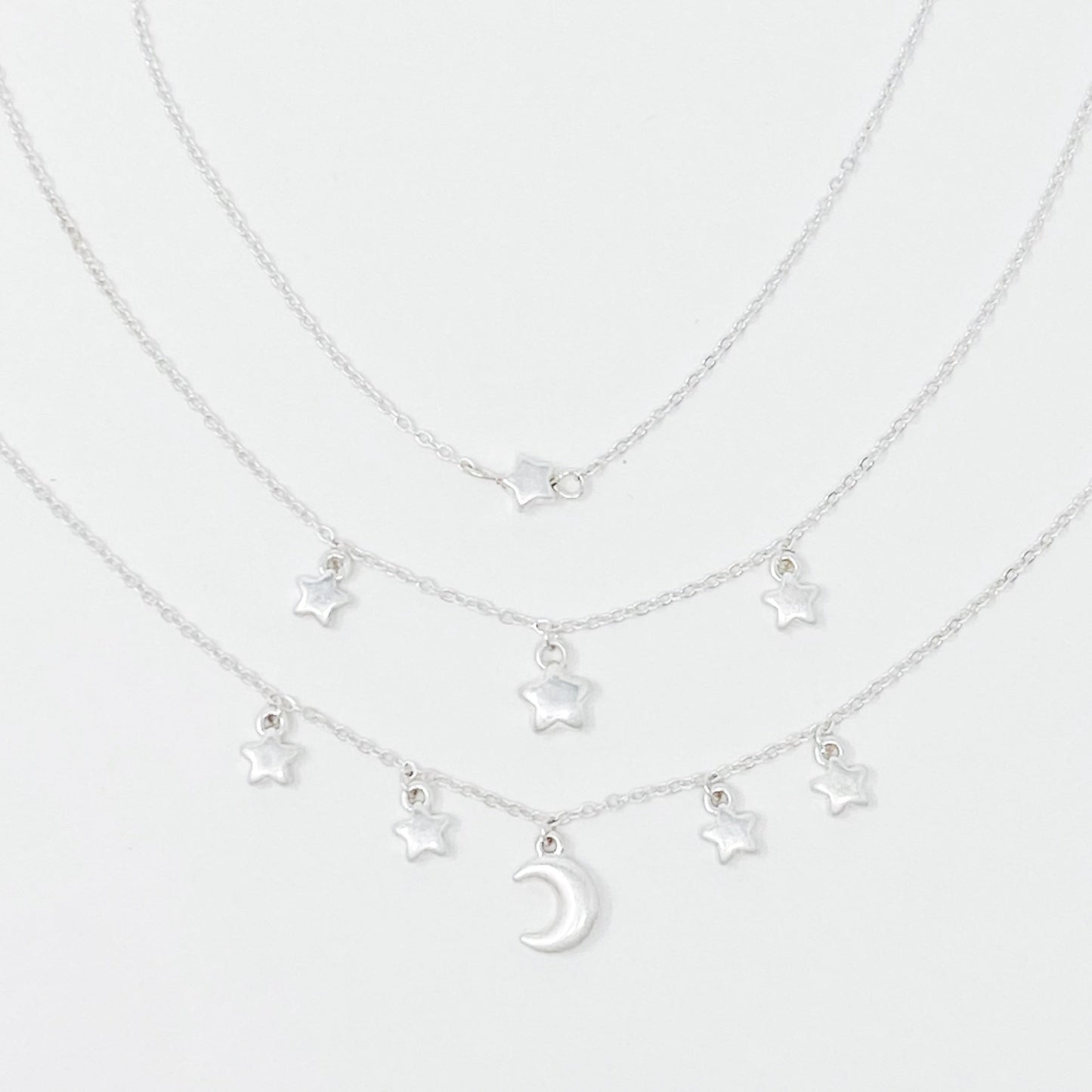 Starred Up Chain Anklet, Set of 3-4