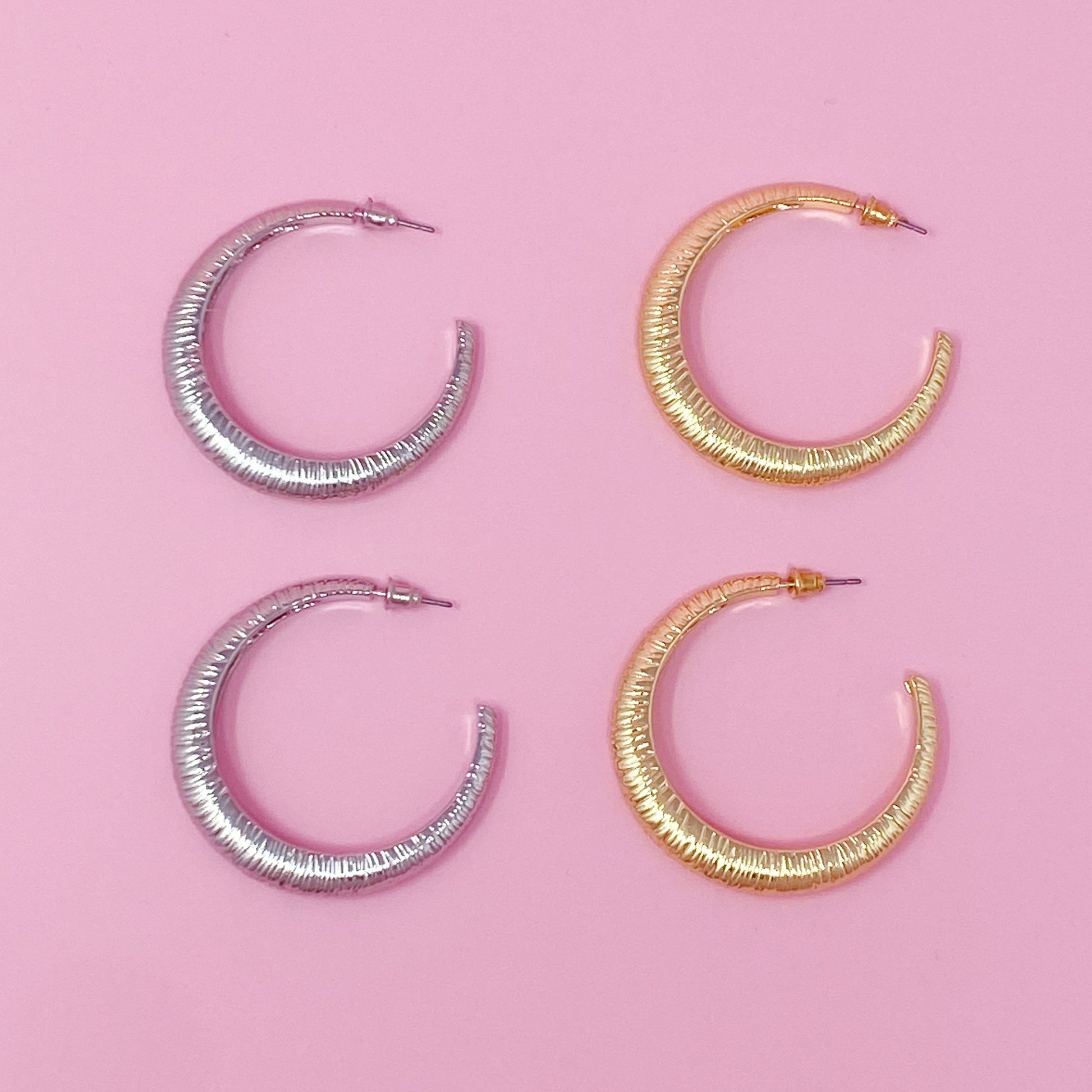 Textured Daily Hoop Earrings-0