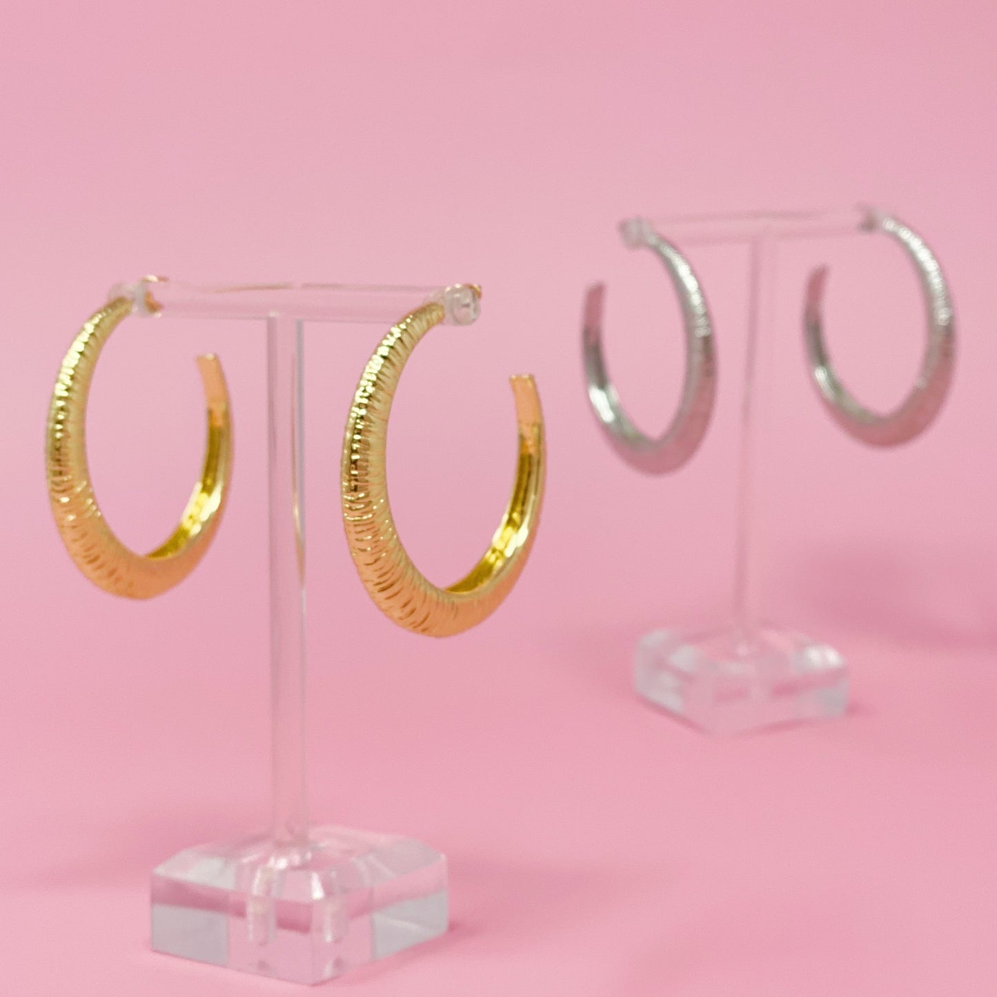 Textured Daily Hoop Earrings-2