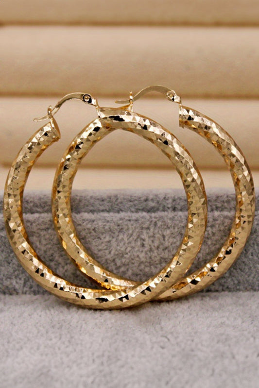 Diamond Cut Hoop Earrings-0