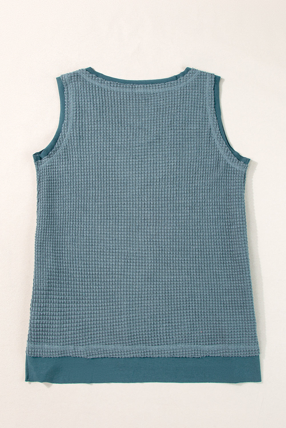 Birdie Scoop Neck Waffle Knit Flowy Tank-4