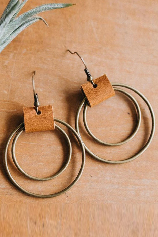 Gold Vintage Hoop Hook Earrings-0