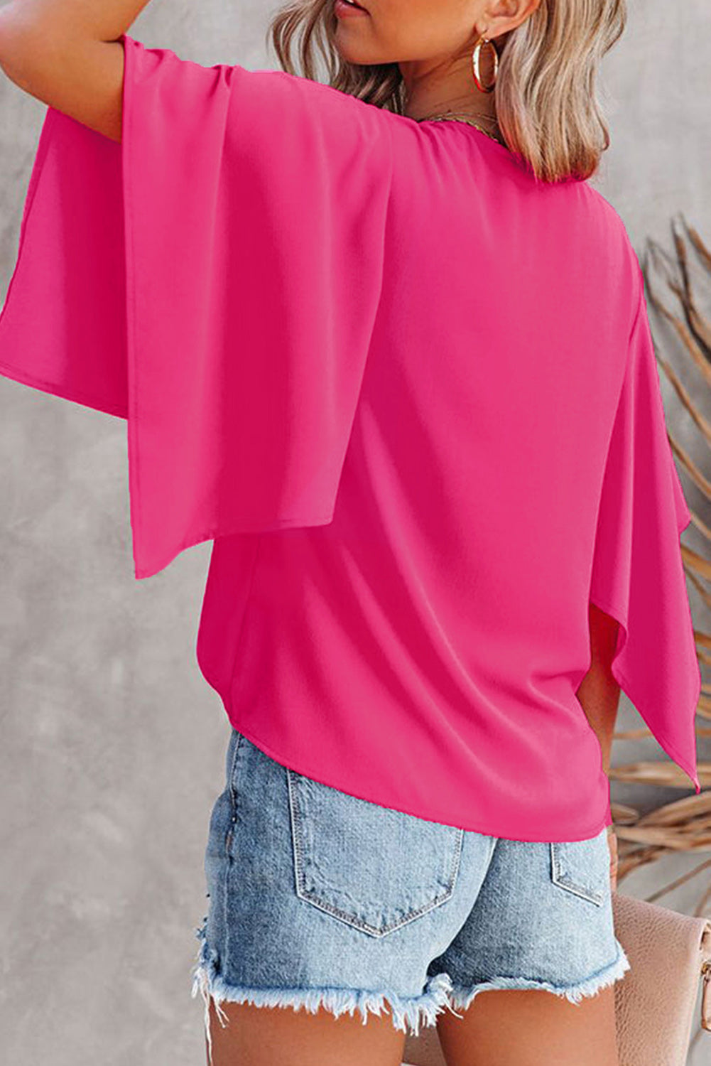 Hadley Flounce Bell Sleeve V Neck Blouse-1