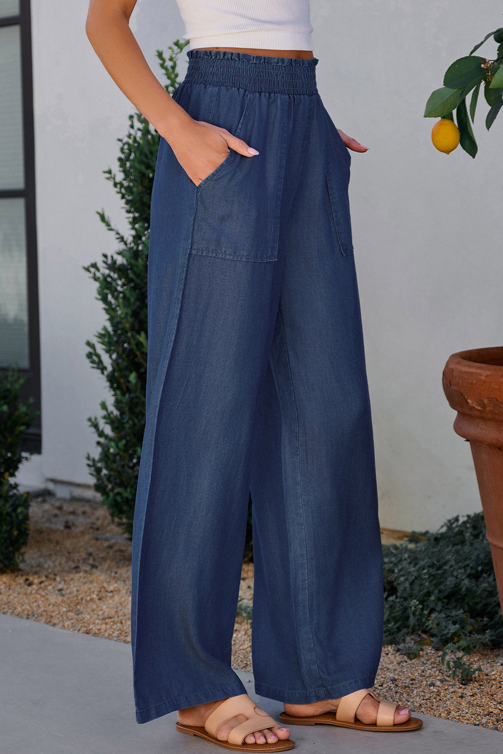 Solana High Waist Wide Leg Jeans-2